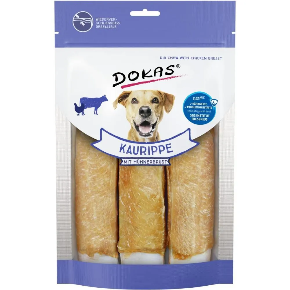 Dokas Tyggeben med kyllingebryst 3 stk 210 g - lækre hundesnacks